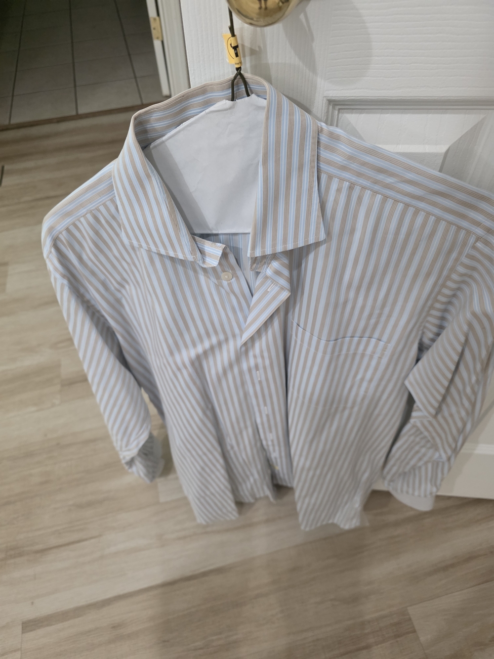 Robert Talbott Light Blue and White Striped Dress Shirt